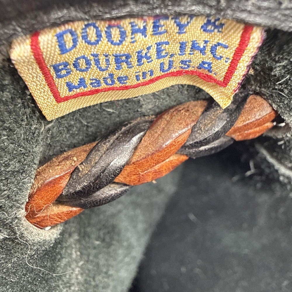 Dooney & Bourke All Weather Leather Drawstring Bucket Bag Black Vintage Made US - Picture 8 of 12